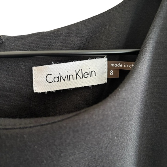 Calvin Klein Fit & Flare Dress Size 8 Office Belted Sleeveless Classic Chic - Picture 6 of 16